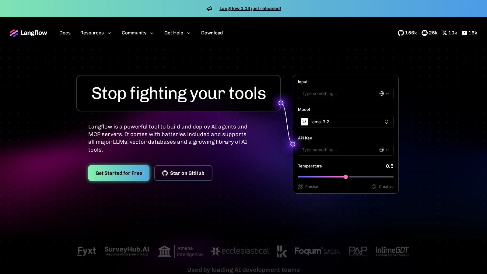 Langflow Visual Python Graph Builder for AI Agents