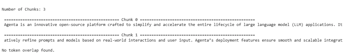 FixedTokenChunker output
